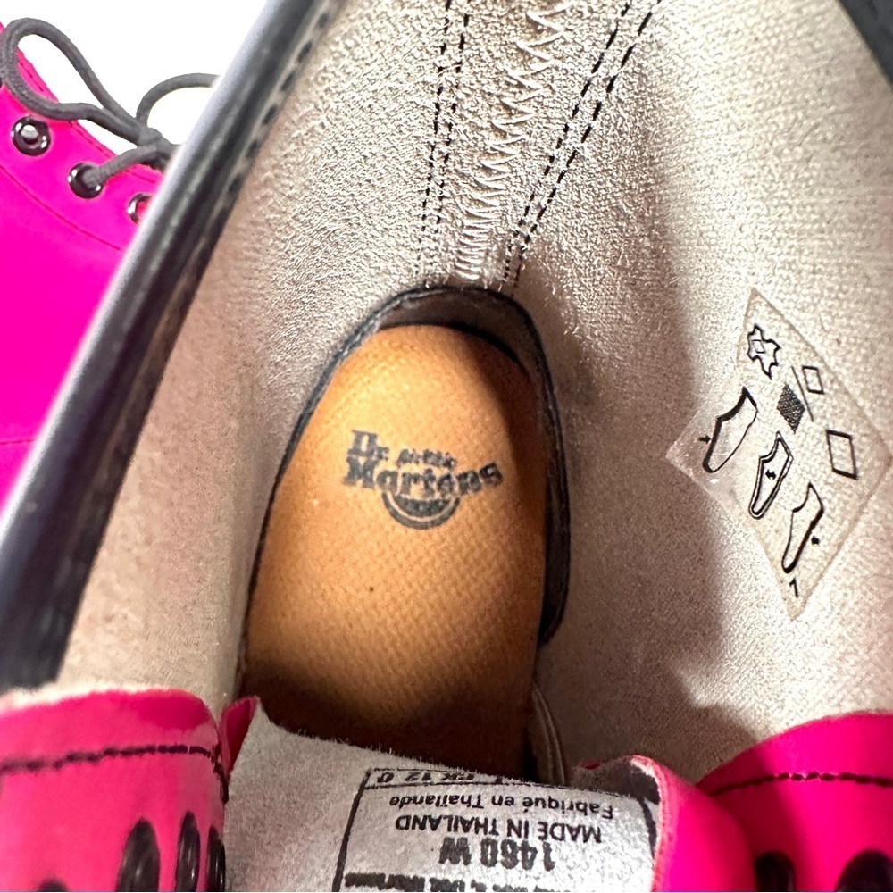 Dr. Martens 1460 Patent Lamper Combat Boots Womens 6 Pink Y2K Grunge - Picture 9 of 13